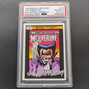1990 Marvel Universe #133 Wolverine Limited Series PSA 8 Joe Rubinstein AUTO 9