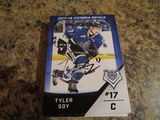 2017-18 VICTORIA ROYALS TYLER SOY AUTOGRAPHED WHL PLAYER CARD