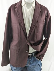 J CREW Travel Hopsack  Maroon Purple sport coat LARGE (44) unstructured Blazer 