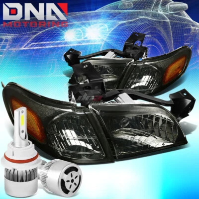 SMOKED HOUSING HEADLIGHT+AMBER CORNER+WHITE LED 9004 HID W/FAN FIT 97-05 VENTURE - Imagem 1 de 4
