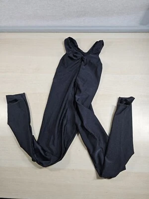 Tappers And Pointers Dancewear Black Long Leg / Sleeveless Leotard Size 2 - Image 1 of 4