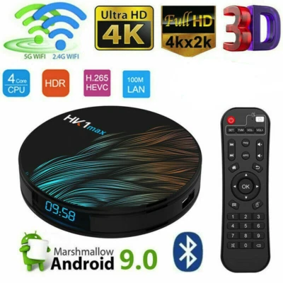 SMART TV BOX ANDROID 9.0 IPTV 4K FULL HD 1080 4GB 64GB ROM DECODER WIFI HK1 MAX - Immagine 1 di 4