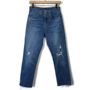 Levi's 501 Cropped Distressed High Rise New 26 - Picture 1 of 12
