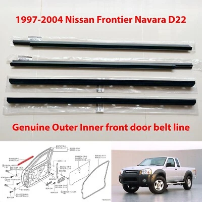 97-04 Original Nissan Frontier Navara D22 Cinturón Puerta Resistente Goma Sello Fieltro Foto 1 de 4
