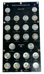 1961-1967 Israel 24 Silver Coins: Hanukkah & Independence Set in Capitol Holder - Picture 1 of 11