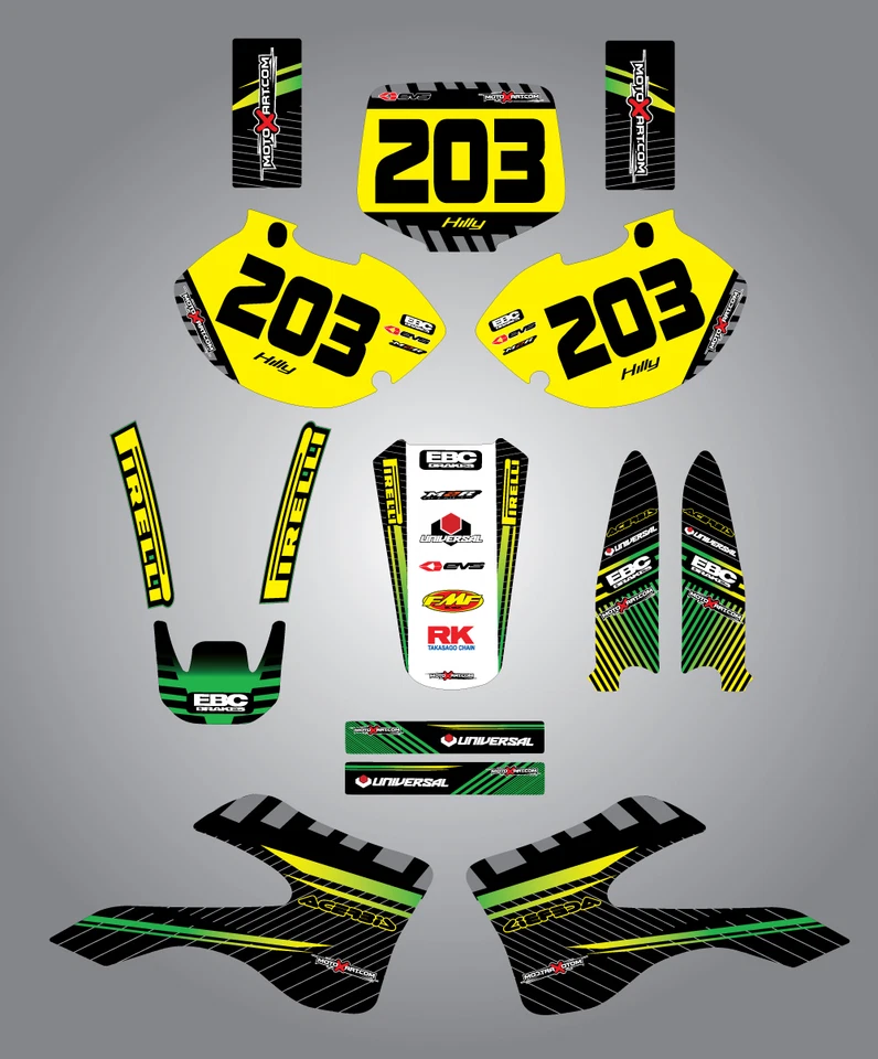 Kawasaki KX125 250 - 1999/2002 Kit Gráfico Completo Personalizado - ESTILO DE FÁBRICA Foto 1 de 1