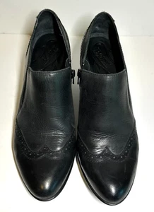 Born Schuhe Damen 8 Chakri schwarz Leder Academia Budapester Reißverschluss Stiefeletten - Bild 1 von 13