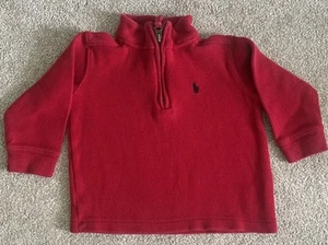 Polo Ralph Lauren 1/4 Zip Knit Sweater Toddler Boys Red Size 18M - Picture 1 of 2