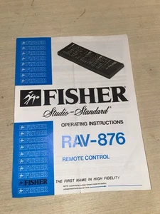 Fisher RAV-877 Remote Control Owner / User Manual *Original* - Picture 1 of 1