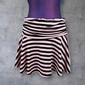 Vintage Guess Y2K Pink & Black Striped Drop Waist Mini Circle Skirt Medium Q46 - Picture 1 of 7