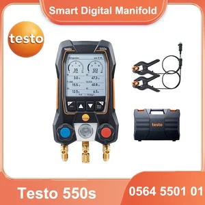 Testo 550s Basic Kit-Smart Digital Manifold with Wired Clamp Temperature Probes - Picture 1 of 13