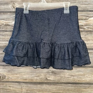 Jumping Beans Girls 7 denim fabric stretch skirt two layer ruffles skorts shorts - Picture 1 of 6