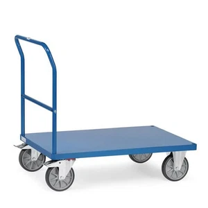 Fetra Schiebebügelwagen 600 kg Ladefläche LxB 1.200 x 800 mm, Blechplattform - Bild 1 von 2