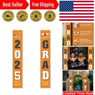 Banner de graduación clase de 2025 - Letrero de porche duradero y lavable para celebraciones Foto 1 de 4