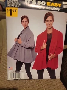 Simplicity It's so easy pattern #A1228 Jacket Cloak Sz XXS-XL Uncut - Picture 1 of 2