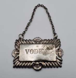 Vodka Silver Tone Decanter Label - Picture 1 of 4