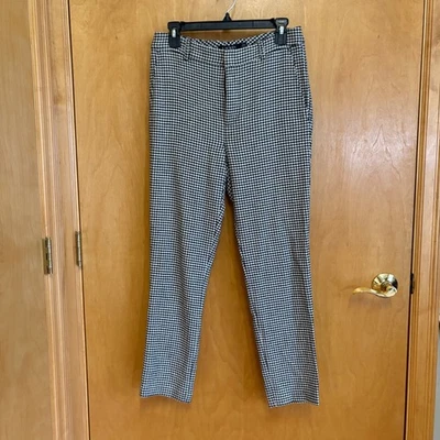 Pantalones ajustados Lauren Ralph Lauren pata de gallo para mujer talla 4 negro blanco carrera Foto 1 de 4