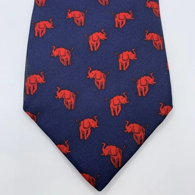 Галстук Alynn республиканский красный/синий слон шелковый MAGA Trump сделано в США 57x4 - Изображение 1 из 4