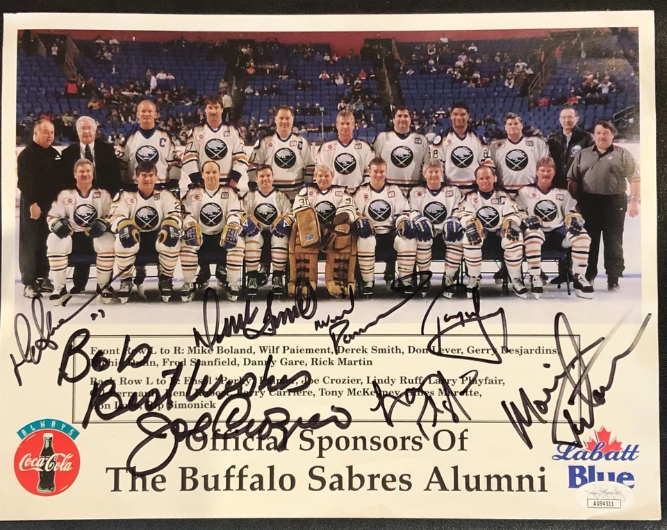 Foto auténtica de hockey de 8"x11" con certificado de autenticidad del equipo Buffalo Sabres con certificado de autenticidad Foto 1 de 4