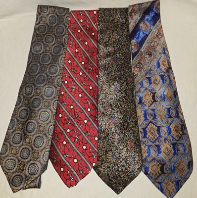 Corbatas de cuello vintage VAKKO para hombre Turquía, seda hecha a mano, lote de 4 Foto 1 de 4