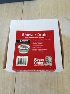 Sioux Chief No-Caulk 2" Duschwanne Ablauf Messing mit Edelstahlgitter 827-2B - Bild 1 von 5