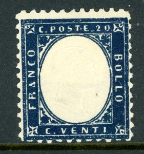 Italy 1862 Sardinia 20¢ Dark Blue Scott #19 Mint L398 - Picture 1 of 6