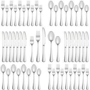 40 Piece Silverware Set Service for 8,Premium Stainless Steel Flatware Set,Mi... - Picture 1 of 7
