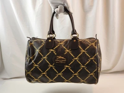 Authentic Longchamp Paris Tote Hand Bag Vintage Handbag Brown Leather Zipper LC - Image 1 of 4