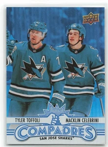 2025-26 Upper Deck Series 1 Compadres Macklin Celebrini & Tyler Toffoli #CM-11 - Picture 1 of 2