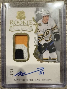 2023-24 The Cup Gold RPA Matthew Poitras RC PATCH AUTO #10/24 - Boston Bruins - Picture 1 of 2