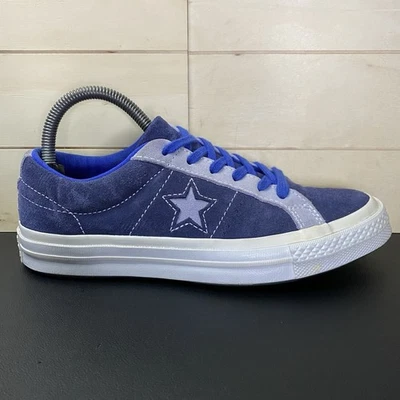 Converse One Star Carnival Eclipse Low Kid's Youth Size 4 Shoes Blue Suede Grey - Image 1 of 4