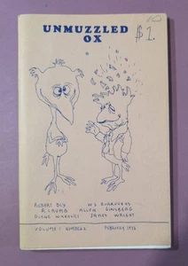 Unmuzzled Ox Vol 1 No 2 Feb 1972 R. Crumb Burroughs Ginsberg Bukowski - Picture 1 of 6