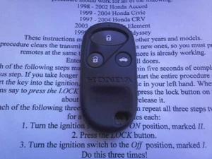 GENUINE HONDA S2000,HRV,CRV,CIVIC, JAZZ ETC(G8D345) 3BUTTON REMOTE ALARM KEY FOB - Picture 1 of 8