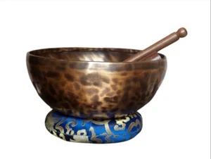 10" Handmade Full Moon Singing Bowl, Hand Hammered Tibetan Singing Bowl - Picture 1 of 6