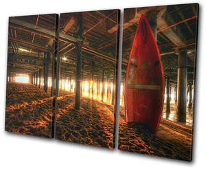 Deportes Under Pier surf TREBLE LIENZO ARTE DE PARED impresión de imagen VA - Imagen 1 de 1