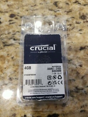 Crucial 4GB DDR4-2400 SODIMM Notebook Memory CT4G4SFS824A  - Image 1 of 4
