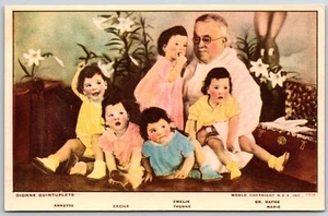 CANADA DR.DAFOE DIONNE QUINTUPLETS unposted VINTAGE POSTCARD 1936 - Picture 1 of 2