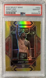 Jimmy Uso Gold Prizm Mezzanino /10 PSA 10 Panini WWE 2022 Seleziona - Foto 1 di 1