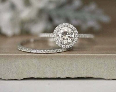 Lab Created 1.90 ct Brilliant Round VVS1/D Diamond Silver Ring Christmas Gift - Image 1 of 4