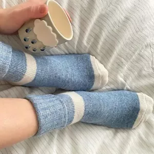 Calcetines de lana de alpaca para mujer 2 pares térmicos cálidos acogedores calcetines de cama merino calcetines de lana - Imagen 1 de 46