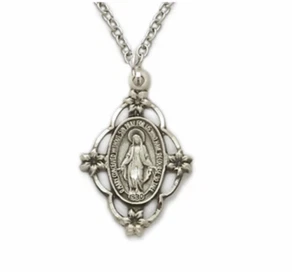 COLLANA E CATENA OVALE IN FILIGRANA ARGENTO STERLING MARY MIRACOLOSA SENZA MEDAGLIA PECCATO - Foto 1 di 1