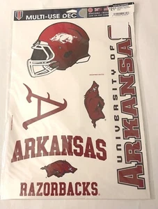 ARKANSAS RAZORBACKS WINCRAFT 5 - CONFEZIONE FOGLIO DECALCOMANIA - Foto 1 di 2