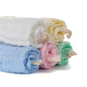 5Pcs Baby Muslin Washcloths Natural Cotton 6 Layer Muslin Towel for Newborn Gift - Picture 1 of 18