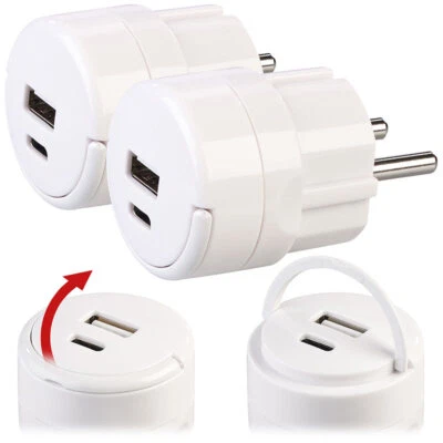 revolt 2er-Set Doppel-USB-Netzteile mit USB-C PD und USB-A QC 3.0, 20 Watt - Bild 1 von 4