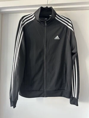 Adidas Nueva Chaqueta de Pista Cremallera 3 Rayas Top Negro Talla Mediana Clásica Correr DMC Foto 1 de 4