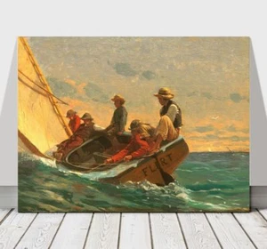WINSLOW HOMER - The Flirt - CANVAS ART PRINT POSTER - Sailing Boat Yacht 18x12" - Picture 1 of 1
