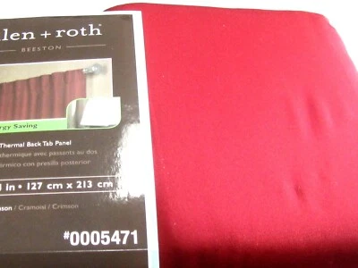 Allen + Roth Drape Curtain Beeston Crimson Red Thermal Back Tab Panel 50x 84L  Foto 1 de 2