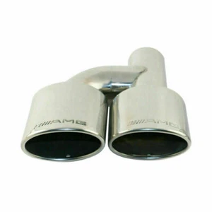 Punta de escape de acero inoxidable doble derecha de 2,5"" grabada AMG universal para Mercedes Benz - Imagen 1 de 3
