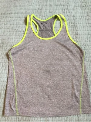 Camiseta deportiva AVIVA - gris/lima - talla XL - ropa deportiva yoga correr entrenamiento Foto 1 de 3