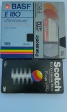3 VHS Video Cassette Tapes. Job Lot H. SCOTCH, BASF, PANASONIC